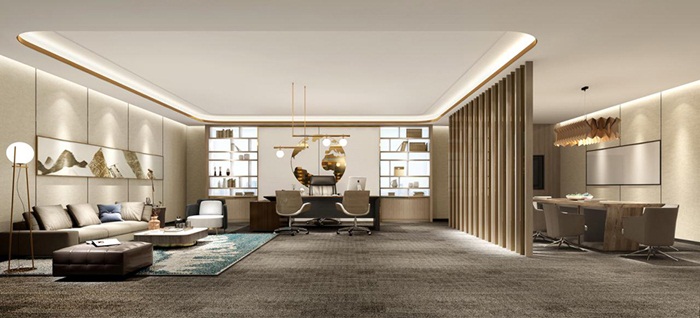 现代员工办公室装修效果